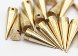 Spike Tribal Pendant, 5 Raw Brass Spike Tribal Pendants (22x7mm)  A0764