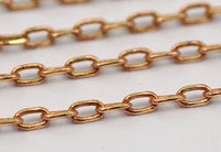 Solder Brass Chain, 20 M Faceted Soldered Brass Chain (1.9x3mm) W5-60rose Z043