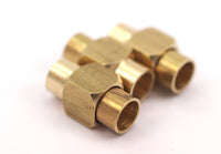 Brass Magnetic Clasp, 5 Raw Brass Magnetic Clasps For (6mm) Leather Cord (16x8mm) Brc238--r080
