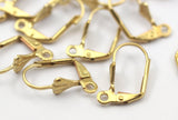 Leverback Earring Findings, 50 Raw Brass Leverback Earring Findings With Shell (12x9mm) Brsl 90 A0609