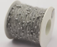 1 Spool - 50 Meters - Swarovski Crystal Yarn, Mohair Yarn, Natural Grey