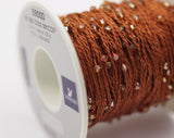 1 Spool - 50 Meters - Swarovski Crystal Cotton Yarn, Crystal Copper