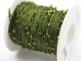 1 Spool - 50 Meters - Swarovski Crystal Cotton Yarn, Olivine