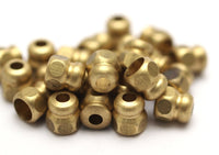 20 Pcs Raw Brass Industrial Findings, Spacer Beads (9x8 Mm) A0821