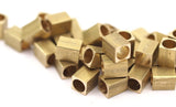 Geometric Industrial Tube, 12 Raw Brass Square Industrial Tube, Findings (8x6mm) A0681