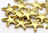 Brass Star Sculpture, 50 Raw Brass Sea Star Sculpture 13mm A0035