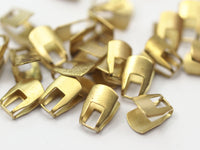 30 Pcs Raw Brass End Caps For Soldering To Snake Chain Ends (b0058)