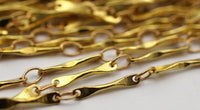 Link Chain, Bar Chain, 2 Meters - 6.6 Feet Raw Brass Soldered Bar Link Chain (10mm) Z120