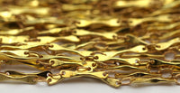 Link Chain, Bar Chain, 2 Meters - 6.6 Feet Raw Brass Soldered Bar Link Chain (10mm) Z120