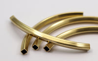 Raw Brass Tube, 5 Square Oval Raw Brass Tubes  (75x5x5mm) Sq14  brc276