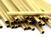 Brass Square Tubes - 50 Square Raw Brass Tubes (30x2x2mm) Sq22  A0714