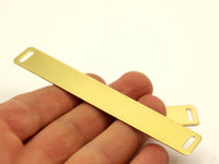 Diy Brass Bracelet, 5 Raw Brass Bracelet Blanks With 2 Holes (15x100x0.80mm) Brass 012 A0108