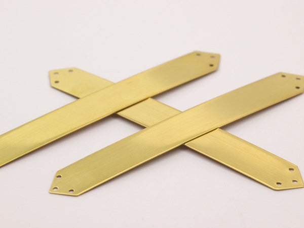 DIY Bracelet Blank, 5 Raw Brass Bracelet Blanks with 6 Holes (15x120mm)  Brass 013 A0282