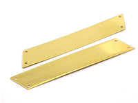 Brass Bracelet Blank, 5 Raw Brass Parallelogram Bracelet Blanks with 4 Holes (15x70mm)  brass 070 A0597