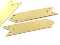 Brass Arrow Blank, 6 Arrow Raw Brass Bracelet Blanks 6 Holes (15x60mm)  Brass 044 A0246