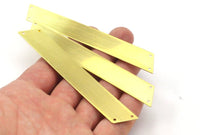 Brass Rectangle Blank, 3 Raw Brass Parallelogram Blanks, Extra Long with 4 Holes (15x110mm)  Brass 0598 A0563