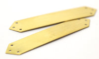 DIY Brass Bracelet, 3 Raw Brass Bracelet Blanks with 6 Holes (15x80mm)  A0002