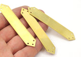 DIY Brass Bracelet, 3 Raw Brass Bracelet Blanks with 6 Holes (15x80mm)  A0002