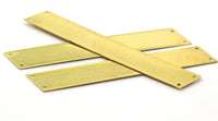 Brass Rectangle Blank, 3 Raw Brass Parallelogram Blanks, Extra Long with 4 Holes (15x110mm)  Brass 0598 A0563