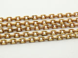 5 M Faceted Raw Brass Soldered Chain (3.80x2.60x0.75 Mm) W5-10  ( Z097 )