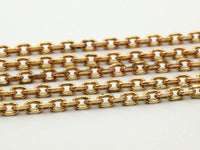 10 M Faceted Raw Brass Soldered Chain (3.80x2.60x0.75 Mm) W5-10  ( Z097 )