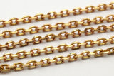 10 M Faceted Raw Brass Soldered Chain (3.80x2.60x0.75 Mm) W5-10 ( Z097 )