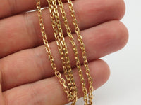 5 M Faceted Raw Brass Soldered Chain (3.80x2.60x0.75 Mm) W5-10  ( Z097 )