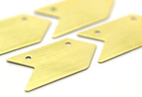 Arrow Necklace Charm, 10 Raw Brass Arrow Stamping Pendants, Tags With 2 Holes (15x30mm) B0080