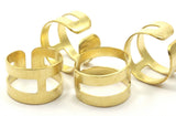 Brass Ring Setting - 12 Raw Brass Adjustable Geometric Ring Settings (14mm) Mn52