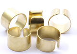 Smooth Ring Settings - 12 Raw Brass Adjustable Smooth Ring Settings (19mm)  Mn53