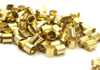 Tiny Brass Tube, 100 Raw Brass Tubes, (4x4mm) Bs1450