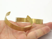 Brass Cuff Bracelet - 2 Raw Brass Cuff Bracelet Blank Bangles With 2 Holes (10x145x0.80mm) Brc062