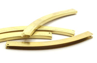 Brass Choker Findings, 5 Raw Brass Sewing Collar Clips, Brass Textile Findings with 4 Holes (89x9mm)  D0287