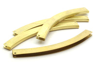 Brass Choker Findings, 5 Raw Brass Sewing Collar Clips, Brass Textile Findings with 4 Holes (89x9mm)  D0287