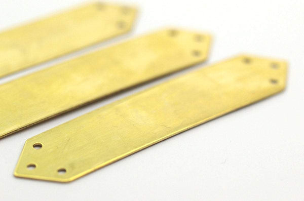 Arrow Bracelet Blank, 5 Raw Brass Bracelet Blanks, Stamping Tags with 6 Holes (15x70mm)  Brass 0497 A0281