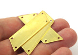 Raw Brass Blank, 5 Raw Brass Parallelogram Bracelet Blanks with 4 Holes (15x50x0.60mm)  Bl 003
