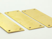 Raw Brass Blank, 5 Raw Brass Parallelogram Bracelet Blanks with 4 Holes (15x50x0.60mm)  Bl 003