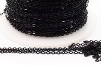 2mm Black Chain, 20 M. (1.5x2mm) Black Brass Soldered Chain - Y006 Black ( Z002 )