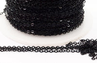 Black Brass Chain, 10 M. (1.5x2mm) Black Brass Soldered Chain - Y006 Black ( Z002 )
