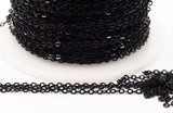 Black Brass Chain, 10 M. (1.5x2mm) Black Brass Soldered Chain - Y006 Black ( Z002 )