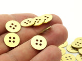 Brass Button Charm, 24 Raw Brass Button, Findings (12x0.7mm) D0202--Y253