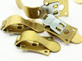 Brass Bag Clasp, 4 Raw Brass Spring Clips (25x15mm) C072