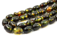 Green Amber Beads 8x5.4mm   T092