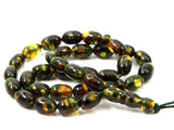 Green Amber Beads 8x5.4mm   T092