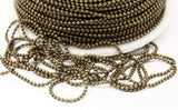 Antique Brass Chain, 10 M (1.2mm) Antique Brass Ball Chain - Z059
