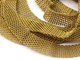 Knitted Mesh Chain, 2 M (8x1mm) Raw Brass Mesh Chain  - Mesh 041  ( Z085 )