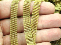 Knitted Mesh Chain, 2 M (8x1mm) Raw Brass Mesh Chain  - Mesh 041  ( Z085 )