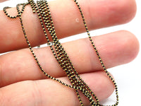 5 M 1.2 Mm Black Gold Brass Faceted Ball Chain  ( Z025 )