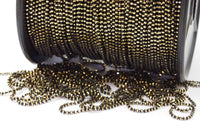 5 M 1.2 Mm Black Gold Brass Faceted Ball Chain  ( Z025 )