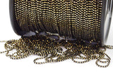10 Meters 1.2mm Black Gold Brass Faceted Ball Chain  Z025
